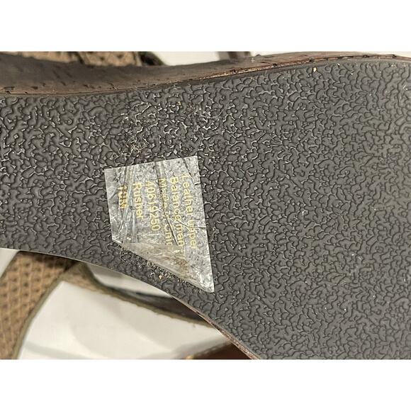 Fergie Womens Gladiator Strappy RUSHER Platform Dark Beige Tones size 10 - Picture 10 of 10